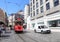 ISTANBUL, TURKEY - JUNE 7, 2019: Retro red tram Taksim-Tunel on Istiklal street