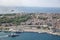 Istanbul, Turkey - June 9, 2013; Istanbul aerial photo, 1500 feet shot from helicopter. View of Eminonu ferry port, Gulhane park,