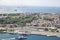 Istanbul, Turkey - June 9, 2013; Istanbul aerial photo, 1500 feet shot from helicopter. View of Eminonu ferry port, Gulhane park,