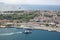 Istanbul, Turkey - June 9, 2013; Istanbul aerial photo, 1500 feet shot from helicopter. View of Eminonu ferry port, Gulhane park,