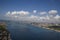 Istanbul, Turkey - June 9, 2013; Istanbul skyline from helicopter. Historical peninsula, Maiden`s Tower, Uskudar, Besiktas,