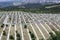 Istanbul, Turkey - June 9, 2013; New Ayazaga Cemetery in Sariyer district of Istanbul. Shooting from the helicopter