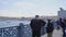 Istanbul, Turkey, May 02, 2023: fishermen and tourists on the Galata bridge