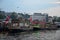 ISTANBUL/TURKEY - MAY 10, 2018: Beautiful boats on Bosfor embankment in Istanbul from the Galata Bridge.