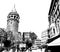 ISTANBUL, TURKEY - MAY 11, 2019: Galata tower from yuksek kaldirim region hill. Karakoy the modern name for ancient Galata is comm