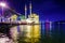 Istanbul, Turkey - May 25, 2017. Famous mosque on the shore of Bosphorus Buyuk Mecidiye Camii