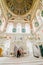 Istanbul, Turkey - May 26, 2017. Interior of famous mosque on the shore of Bosphorus Buyuk Mecidiye Camii