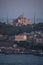 Istanbul, Turkey, Middle East, Hagia Sophia, Ayasofya, mosque, minaret, museum, sunset, aerial view, Bosphorus, Golden Horn