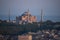 Istanbul, Turkey, Middle East, Hagia Sophia, Ayasofya, mosque, minaret, museum, sunset, aerial view, Bosphorus, Golden Horn