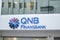 Istanbul, Turkey - November- 11, 2019: QNB Finance Bank Mecidiyekoy branch in buyukdere street, istanbul