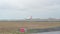 ISTANBUL, TURKEY - OCTOBER 12 ,2021: Istanbul international airport. plane travels quickly along the runway after landing at Istan