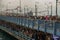 ISTANBUL, TURKEY: People fish from the Galata bridge in cloudy weather