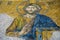 Istanbul / Turkey, September  03 2019: 13th century Mosaic of Jesus Christ in the Hagia Sophia Ayasofya