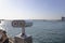 Istanbul, Turkey - September-14,2019: Binoculars on the edge of the Bosphorus. To get closer to the view. Working with coins. It