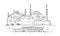 Istanbul Turkey sketch hand drawn vector illustration