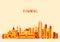 Istanbul Turkey skyline Flat design trendy vector