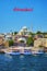 Istanbul, Turkey. View of the Suleymaniye Mosque, Eminonu pier and the Golden Horn.