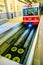 ISTANBUL, TURKEY: View of the Tunel, world's second oldest underground railway metro on the subway rail in Istanbul