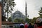 Istanbul, Turkey, â€ŽOctober â€Ž5, â€Ž2014: The entrance of Hagia Sophia with tourists. This 6th century iconic cathedral is in
