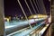 ISTANBUL, TURKEY â€“ October 11, 2019 : Ataturk metro bridge and golden horn at night - Istanbul, Turkey