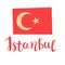 Istanbul Turkish flag vector cartoon style