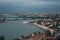 Istanbul view from the pierre loti hill in the early hours of the morning with its historical and natural beauties.