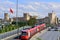 Istanbul walls and modern tram