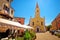 Istria. Town of Brtonigla church and square street view
