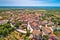 Istria. Town of Visnjan on green istrian hill aerial view