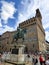 Italia. Firenze. Piazza della Signoria. Equestrian statue of the Duke of Florence Cosimo I de Medici and the palazzo vecchio