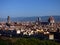 Italia. Firenze. view of the duomo and the Palazzo Vecchio from Michelangelo square