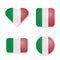 Italia, flag stickers, vector illustration