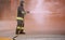 Italia, IT, Italy - May 10, 2018: italian fireman with uniform a