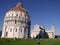 Italia. Pisa. The Duomo with the Baptistery, the Cathedral and the Tower