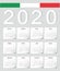 Italian 2020 calendar