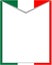 Italian abstract flag frame with empty space for text.