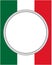 Italian abstract flag round frame with empty space for text.