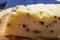 Italian aged pecorino cheese with black peppers made in region Nebrodi, Sicily, Italy