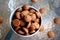 Italian amaretti bisquits on a glass backdrop