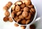 Italian amaretti cookies on a white table