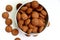 Italian amaretti cookies on a white table