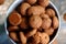 Italian amaretti cookies on a white table