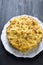 Italian american baked farfalle bow pasta in bechamel sauce