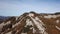 Italian Apennines during the autumn with warm colors and gray marl stratifications