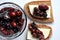 Italian appetizer: cheese and fruit chutney