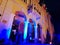 Italian  architecture arches doors columns  and windows in blue light