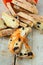 Italian biscotti cookies with a ribbon