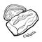 Italian bread ciabatta.. Vector illustration in doodle style