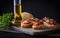 Italian Bruschettas with Tomatoes, Basil and Olive Oil