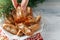 Italian cantuccini biscuits and a glass of wine